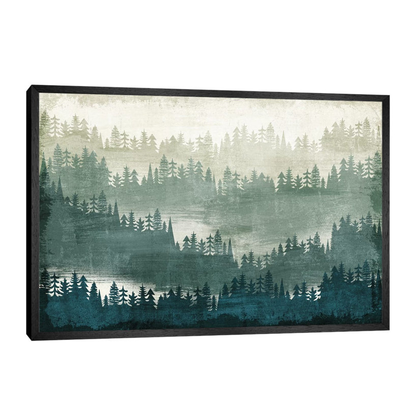 Mountainscape I by Michael Mullan - Floater Frame Print on Canvas, Black Framed