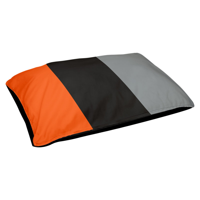 Coussin pour chien hockey Minnesota, Grand (l 50 po x P 40 po x H 17 po), Orange / noir / argent