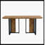 Table de salle à manger moderne en bois à motif rectangulaire minimaliste et luxueux-2074688241
