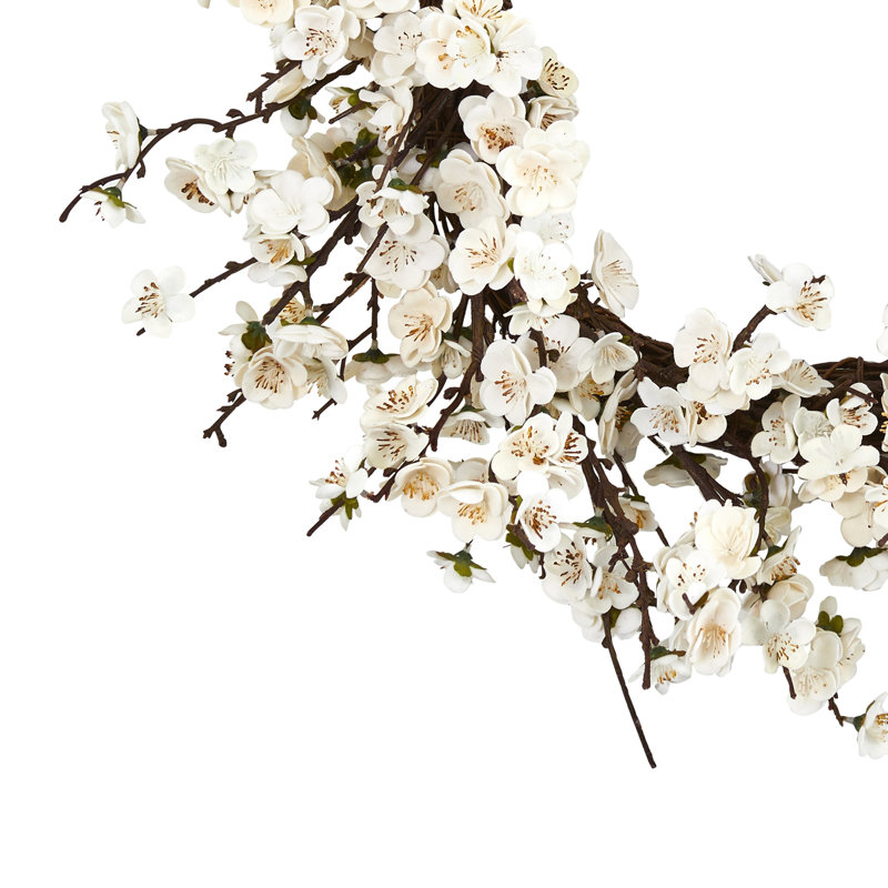 Faux Plum Blossom Plastic 24'' Wreath