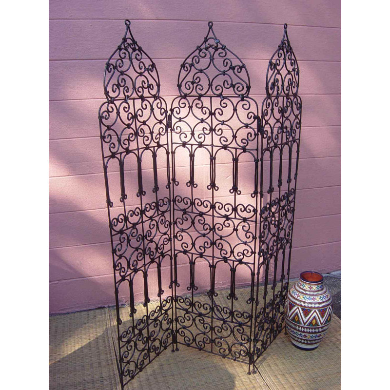 Hand Made Moriche Wrought Iron Room Divider Medium Massena, 58" H x 16.5" W x 1" D