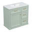 Meuble-lavabo de 36 pouces avec lavabo, armoire avec 4 tiroirs, porte à fermeture en douceur et tablette réglable, lavabo en céramique, meuble-lavabo moderne pour l'organisation de la salle de bain, finition verte-1470181578