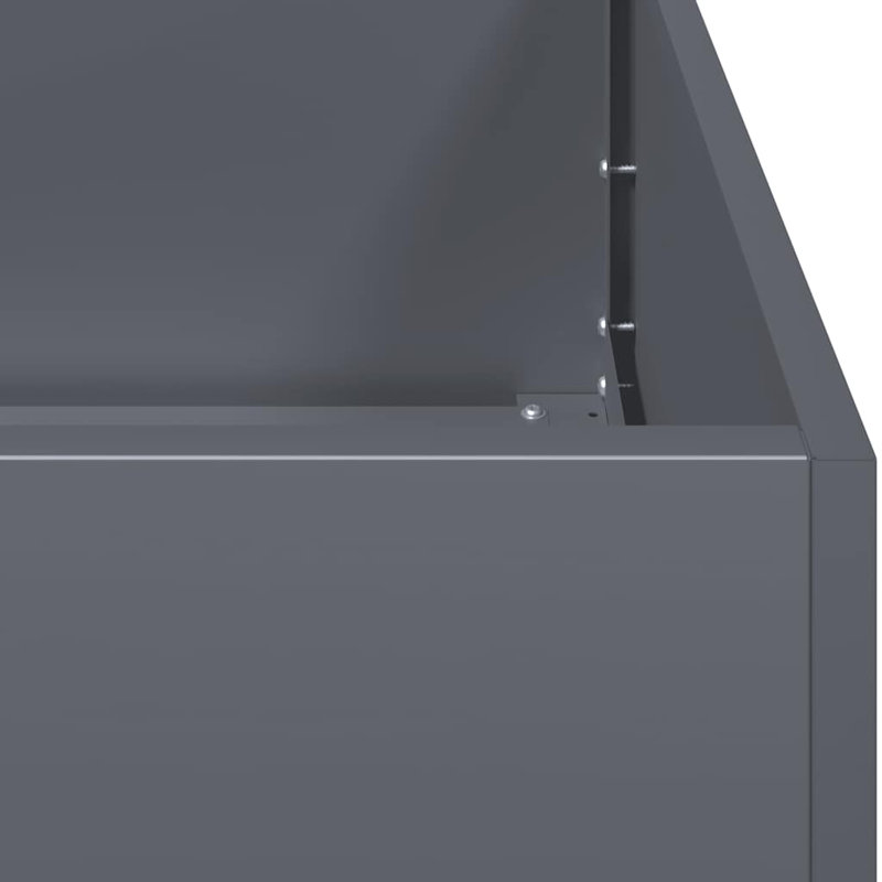 Planter 40 Cm Cold-Rolled Steel, Anthracite, 80cm H x 200cm W x 40cm D