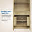 Armoire de rangement haute de style ferme moderne, 185 cm (73 po) – Meuble de rangement autoportant avec tiroir et étagères réglables – Idéale pour la cuisine, la salle à manger, le salon ou la chambre – Chêne