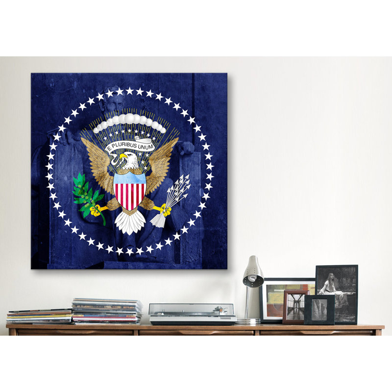 « flags », impression sur toile tendue, "lincoln présidentielle", H 18 po x l 18 po x P 0,75 po