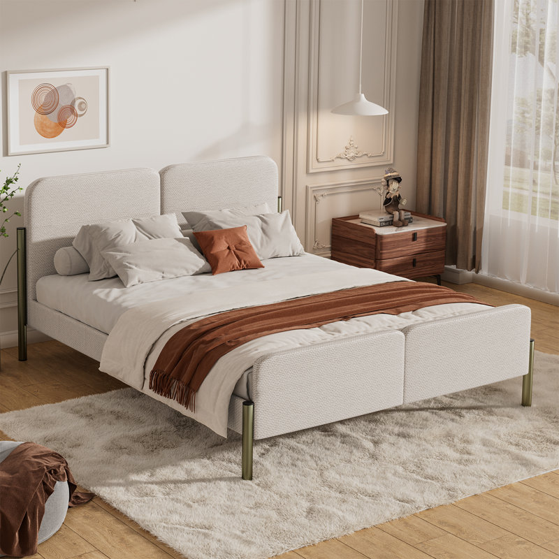 Jozetta 63.3" Queen Beds Upholstered Platform Bed with Storage, Solid Color