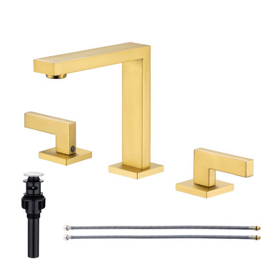 2-handle Bathroom Faucet with Drain Assembly