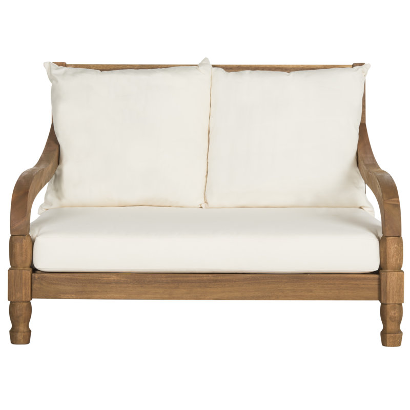 Hallei 35.4" Long Double Chaise with Cushions, Natural