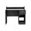Bureau d'ordinateur Delmar avec tablettes de rangement ouvertes et tiroir simple, finition chêne fumé