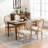 Furniture,French Style Solid Wood Frame Antique Painting Linen Fabric Back Dining Chair,Set Of 2-230037262