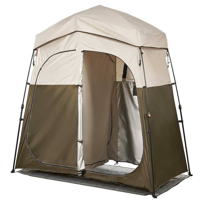 Tente d'intimité portable 2 pièces pour le camping, le vestiaire et la douche avec tissu Oxford 150D, piquets de sol et sac de transport | Idée de cadeau