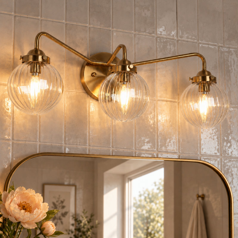 Ulah 3-Light Dimmable Hand-Blown Glass Vanity Light