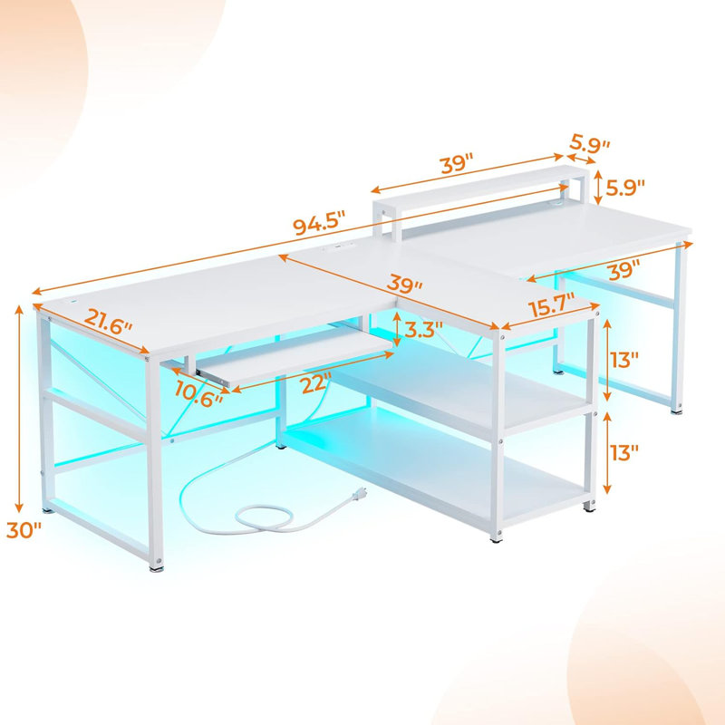 Double Computer Desk - Spacious & Modern | Wayfair