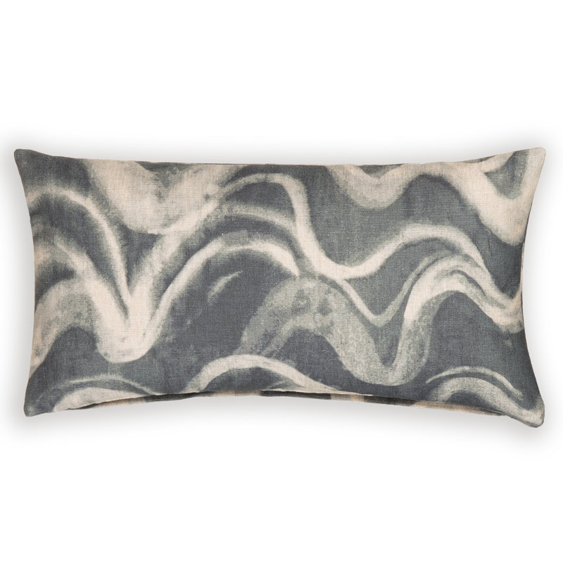 Coussin décoratif Therma, 26" x 14", Polyester, Denim