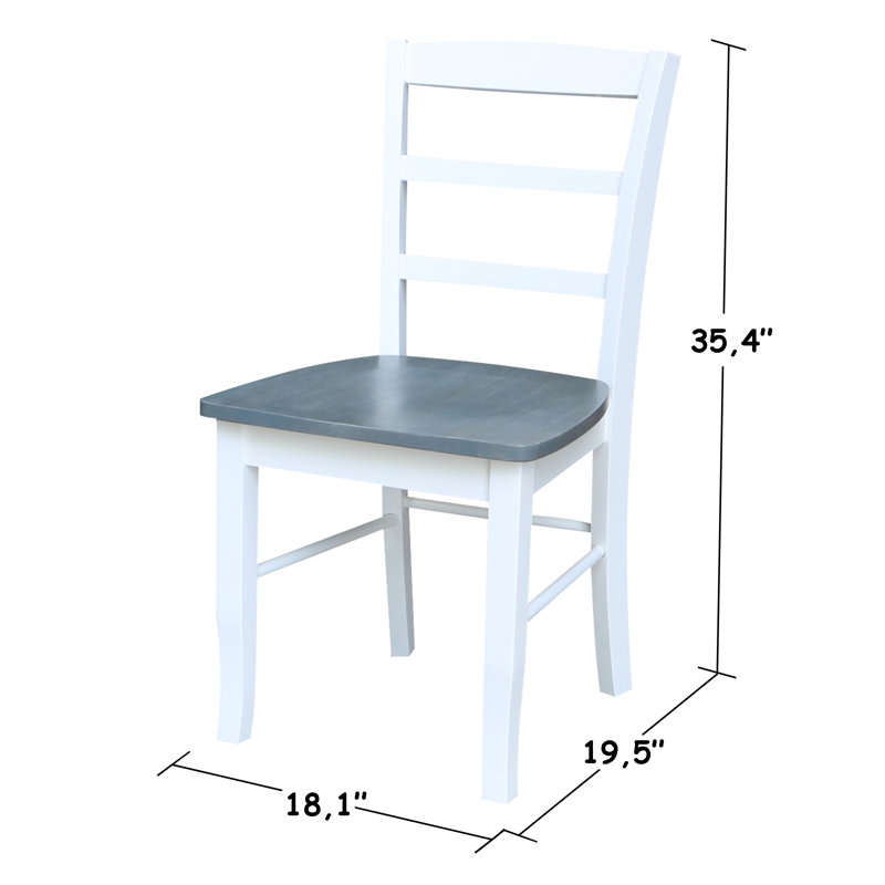 Draydin 2 - Person Solid Wood Dining Set, 	White/Heather Gray