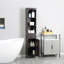 Armoire de rangement pour salle de bain, unité de rangement pour salle de bain autoportante, grande tour à linge avec tablettes à 3 niveaux et tiroir