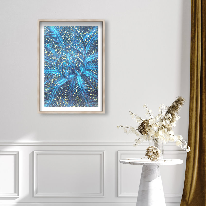 Neon Bloom Shadowbox Animals Print by Oliver Gal, Black Frame, 10 x 15, 55.5"H x 37.5"W, Natural Oak Shadowbox