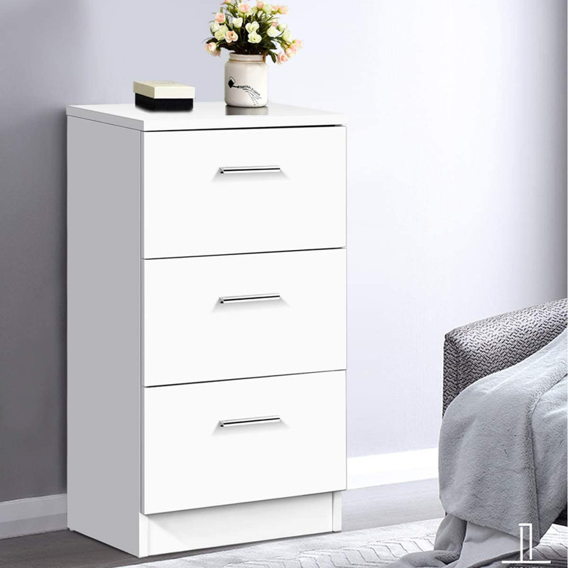 Assie Floor Shelf End Table, White