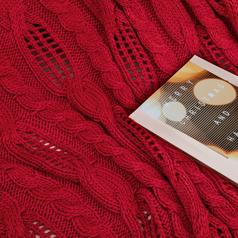 Jeté Elegant Chenille, Rouge, L 50 po x L 60 po