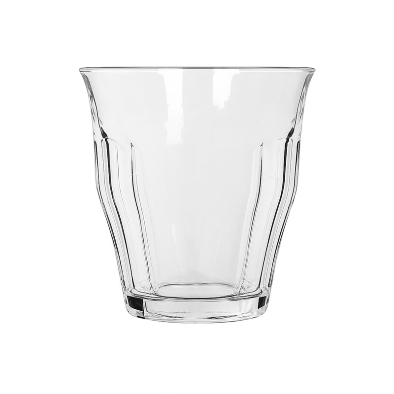 Argon Tableware 210ml Fluted Water Glasses - Ribbed Fluted Glassware Tumblers Set, Pack of 6