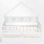 Lit plateforme double en bois avec rangement et garde-corps-89315638