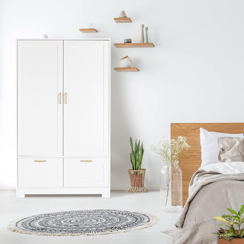 White Wardrobe 2 Doors 2 Drawers