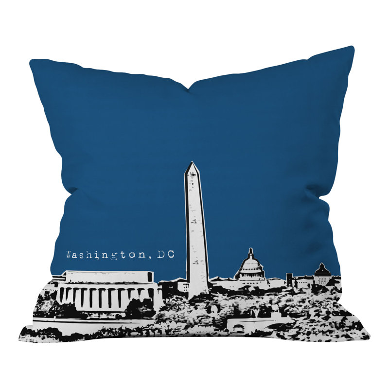 Coussin Bird Ave Washington, 20 po x 20 po, Bleu marine