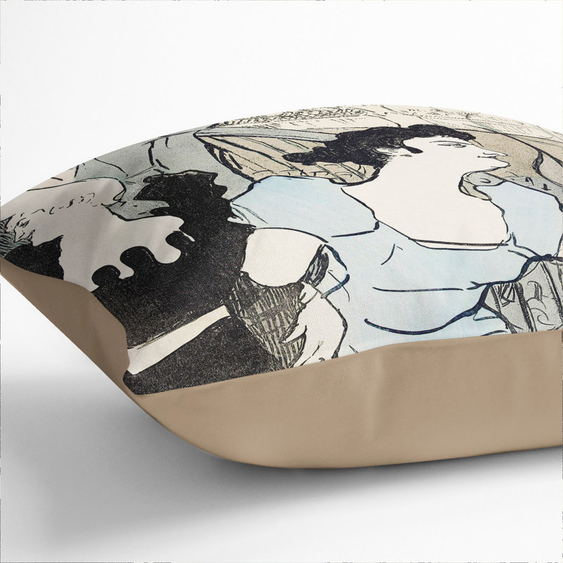 Casino In Paris Square Throw Cushion, Stone, 40cm H x 40cm W x 15cm D
