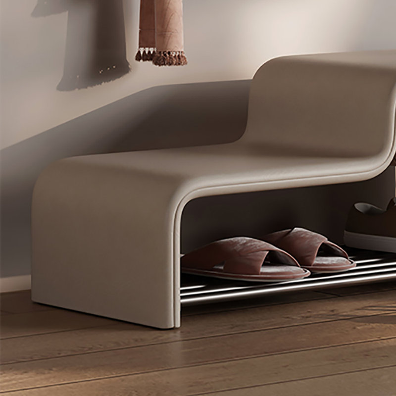 Banc à chaussures en cuir 47,2 po, Beige