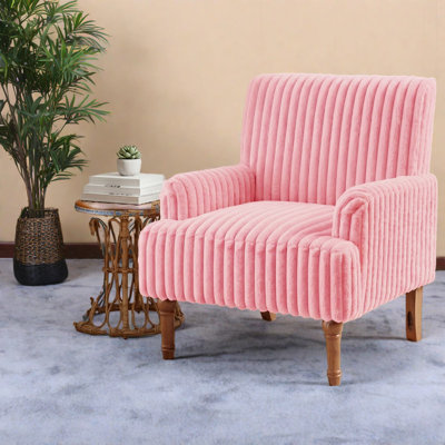 Chaises d'appoint confortables, chaise rose moderne en velours côtelé pour la maison
