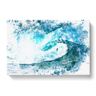 Surfing The Wave In Abstract - Wrapped Canvas Painting