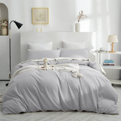 Housse de couette en microfibre moderne et contemporaine avec taies d'oreiller - Ensemble de literie douce et durable