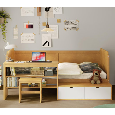 Wooden Storage Daybed with Study Desk by Lark Manor