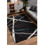 Tapis intérieur à lignes abstraites gris / bleu 5 pi x 7 pi (5 pi 3 po x 7 pi 5 po) Branch Branch Azar, tapis contemporain, à poils moyens et résistant aux taches-629713541