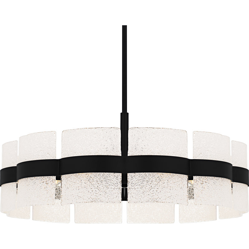 Luminaire suspendu doux 6 lumières Cloer, Noir mat