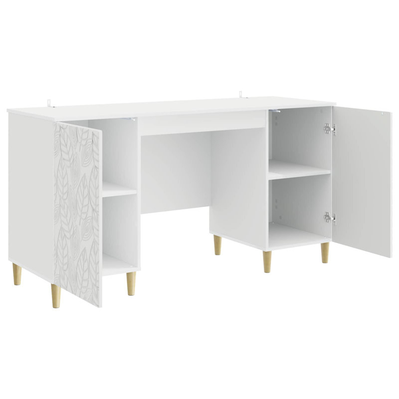 Credenza Desk, High Gloss White