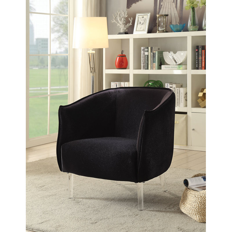 Linderman Upholstered Barrel Chair, Black