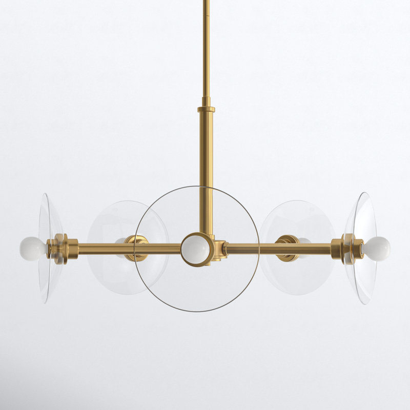 Asberry 5 - Light Steel Dimmable Sputnik Modern Linear Chandelier