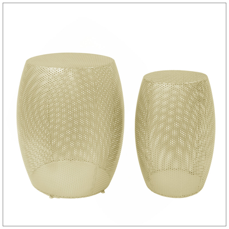 Round Metal Hollow Side Table Set