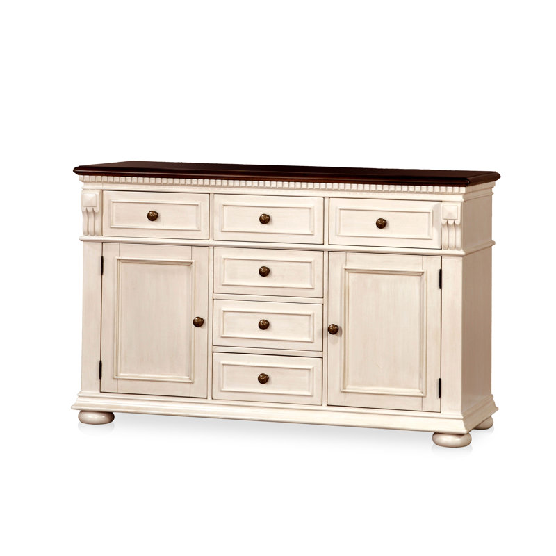 Buffet de 56 po de largeur Vitali, Cerise / Blanc