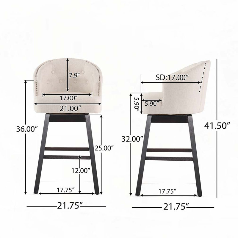 Tabouret de bar pivotant à 360 degrés