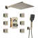 Revitalize 3-Function 12 Inch Wall Mount Rainfall Thermostatic Shower System with 6 Body Jets