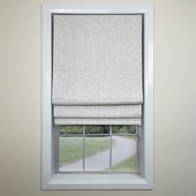 Blackout Roman Shade, Linen, 35" W x 63" L