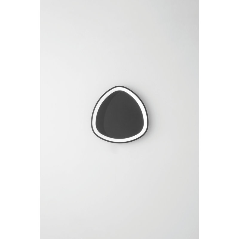 Azella LED Flush Mounted Sconce, Black, 45cm H x 45cm W x 7cm D
