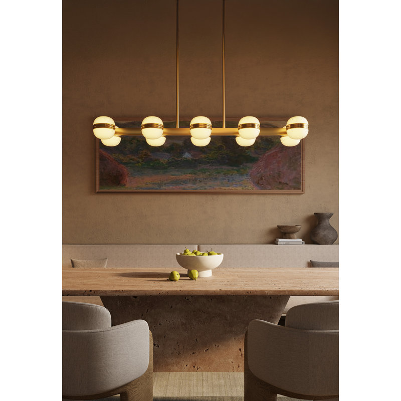 Selene 4-ft Gold dimmable LED Linear Pendant, Brushed Gold