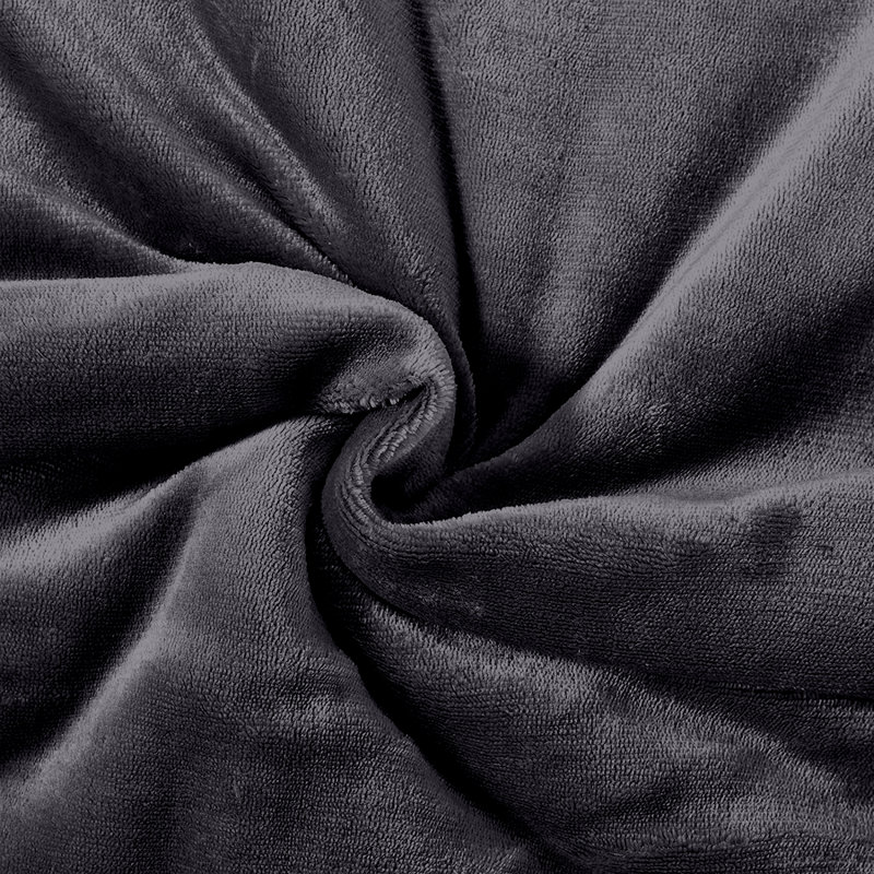 Hanae Sherpa Fleece Thick Blanket Bed Throws, Grey