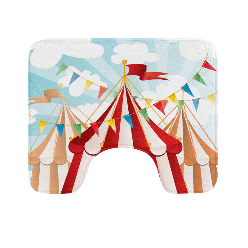  Tapis de salle de bain en U 20 po x 16 po Circus Blue