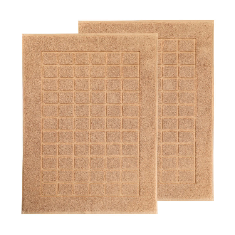 Tapis de bain réversible 100% coton épais et absorbant, Rouille