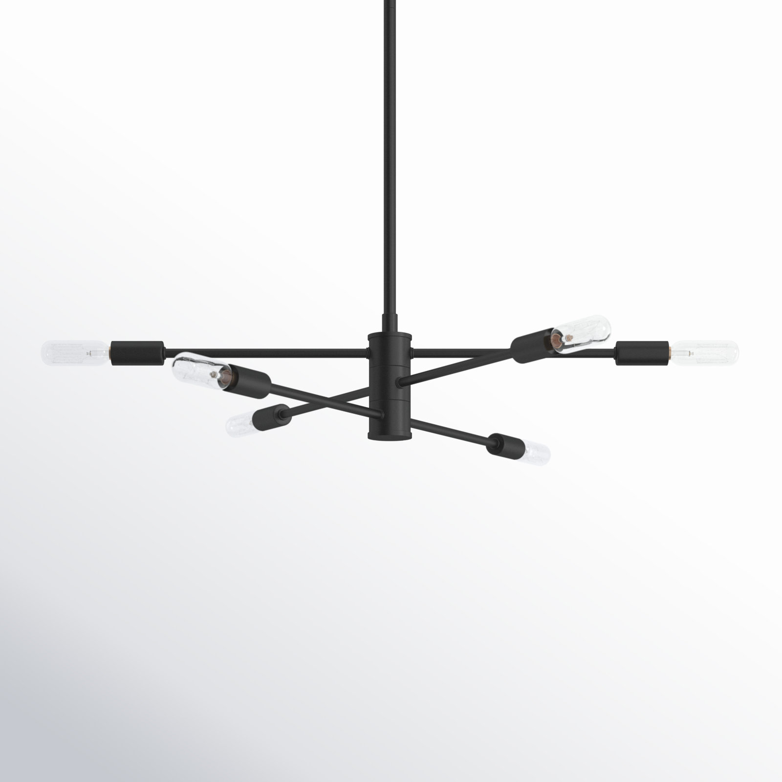 Jordy 6 - Light Dimmable Sputnik Chandelier, Matte Black