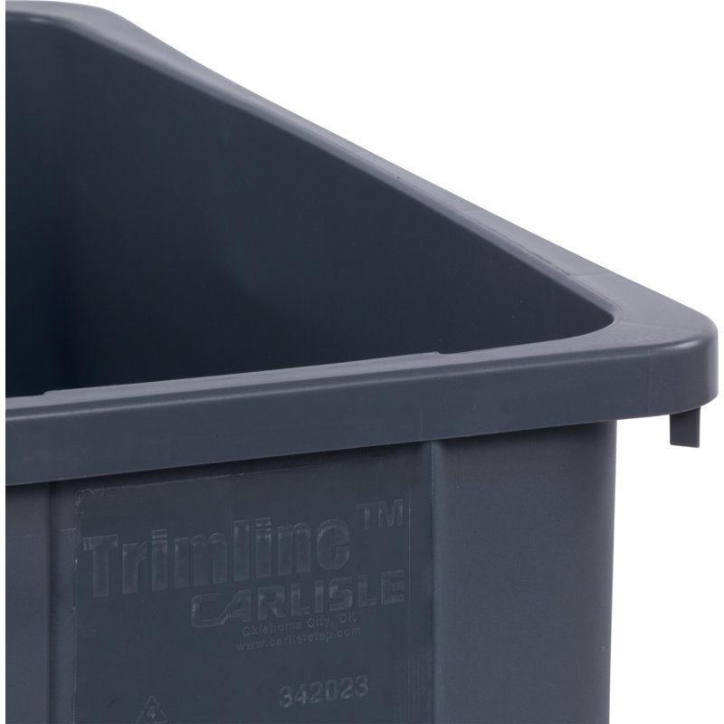 Gray Polyethylene Slim Rectangular 23-Gallon Waste Container